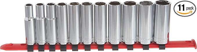 CRAFTSMAN Socket Set, Metric, 3/8" Drive, 6 Pt., 11Piece (CMMT12045)