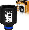 ELEAD 1/2" Drive Deep Impact Socket, 1-11/16 inch SAE 6 Point 1/2-inch Drive Impact Axle Nut Sockets, CR-MO Nut Socket Set, Oil Filter Sockets, Tools for Easy Removal of Axle Shaft Nuts