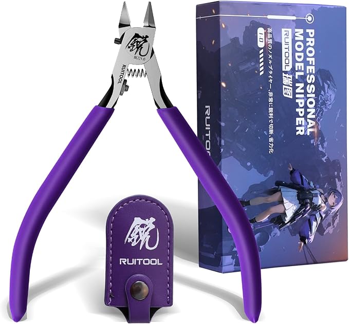 RUITOOL Model Nippers,Gundam Model Tools for Beginners to Repair and Fix Plastic Models, Ultra-thin Single-edged Non-slip Grip,4.7 Inch Sharp Cutters for Gunpla Model Building