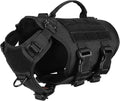 ICEFANG No Pull Tactical Dog Harness for X-Small Dogs,Adjustable Dog Vest | Control Handle,MOLLE Panel,Front Hook,3 Leash Clips,Soft Padded,for walking training,Black,X-Small