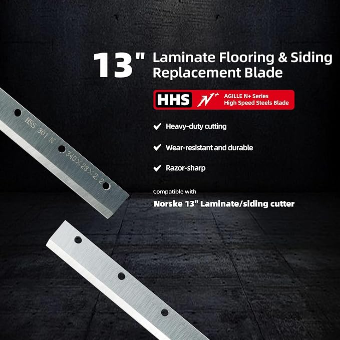 13" Laminate Flooring & Siding Blade, Compatible with Norske Tools NMAP002, 2100009 Fit for Norske 13" Laminate/Siding Cutter, Cutting Fiber Cement Board, Engineered Wood, Vinyl Siding, Silver
