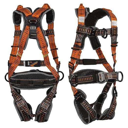 Razorback Elite MAXX - Safety Harness and Fall Protection Kit with Sewn in Lumbar Support Belt and Built-in Rescue Handles for Fall Arrest, OSHA & ANSI Compliant (3XLarge)