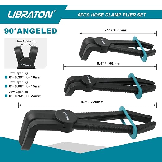 LIBRATON Hose Clamp Pliers, Hose Pinch Off Pliers, Line Clamps, 6pcs