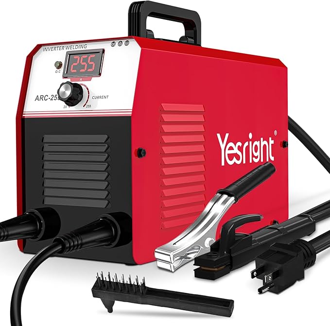 255A MMA Welder, 110V/220V Dual Voltage Portable ARC Welding Machine with IGBT Digital Display & Hot Start for Stick Electrode Welding - Outdoor Repairs, Farm & Home DIY