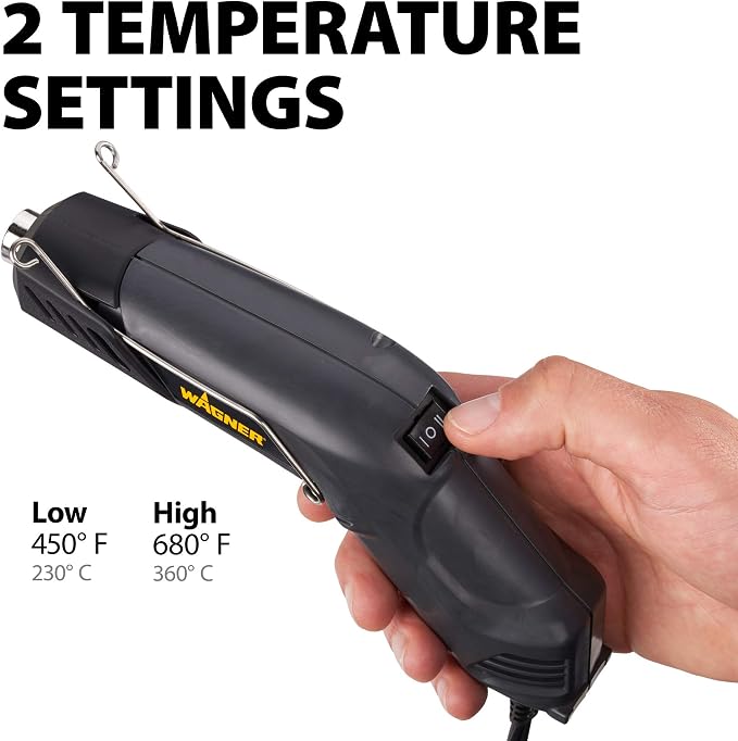 Wagner Spraytech 2410909 HT400 Craft Kit Heat Gun, Heat Gun Kit for Crafting, Embossing, Candle Making, Shrink Wrapping, and More, Embossing Heat Tool Craft Gun, Dual Temperature 680 & 450 degrees
