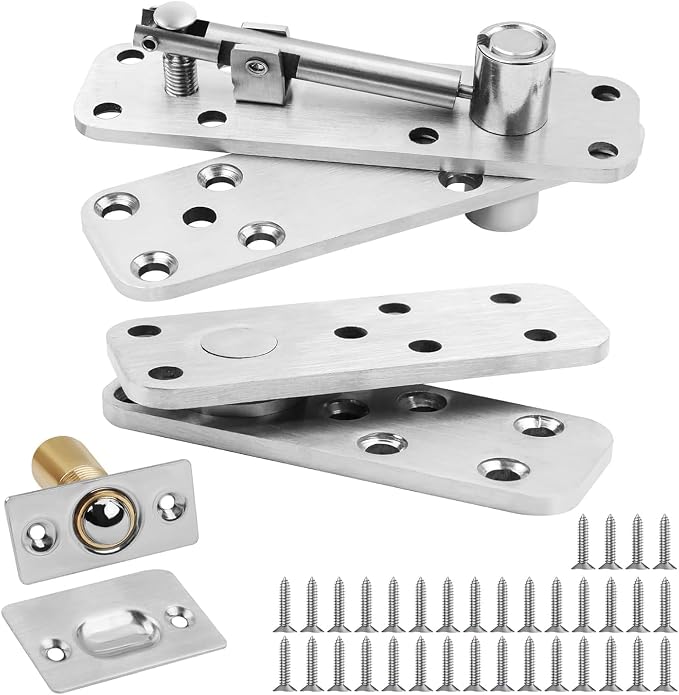 TamBee Heavy Duty Pivot Hinge Hidden Door Hinge - 570 lbs Load, Bearing, Stainless Steel, Rust Resistant, Concealed for Wood Doors, Secret Doors, Hidden Door, Bookcase Door and Bookshelf Door