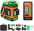 DOVOH Outdoor Laser Level 360 Self Leveling with Receiver, H3-360G-KIT | 400ft Long Range With Detector, High Power, Daylight Use, Green Beam, For Outside, Grading, Construction, Decking, Framing