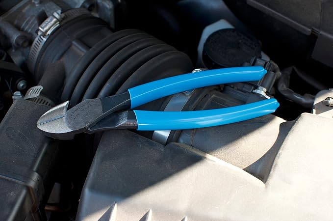 Channellock Diagonal Cutting Plier E337 - Lap XLT Joint, Code Blue Grips - 7-Inch