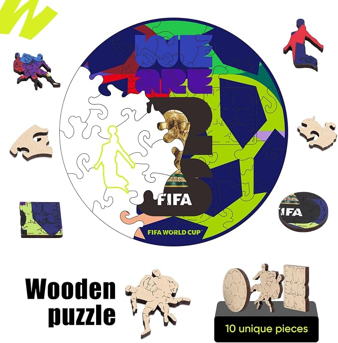 FIFA World Cup 2026 Edition Football 26PCS Wooden Pocket Puzzle