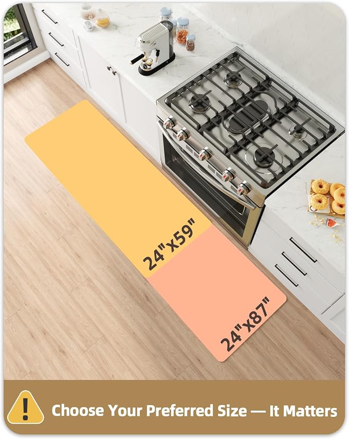 Color&Geometry Marble Kitchen Mats for Floor 24x59, Non Slip Wide Kitchen Runner Rug, Easy Clean, Oil & Water Resistant, Anti Fatigue Foam Standing Mat for Sink, Laundry, Office, Gold