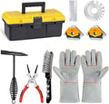 9Pcs Mig Welding Accessories Tools Kit for Beginners,10.5"Chipping Hammer Welding,9.5"Wire Brush,13.5"Leather Welding Gloves,8"MIG Welding Pliers,25LB Welding Magnet,Wire Metal Sheet Thickness Gauges
