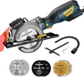 Enventor Mini Circular Saw, 5.8A 4-1/2" Electric Circular Saws with 6 Saw Blades, Laser Guide, 3,500RPM Max Cutting Depth 1-11/16"(90°), 1-1/8"(45°) for Soft Metal, Wood, Tile Cutting