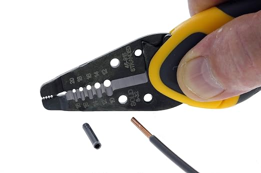 IDEAL Electrical 45-915 Kinetic Reflex T-Stripper - 10-20 AWG, Wire Stripper with Thumb Rest, Plier Nose, Slide Lock, Textured Grips