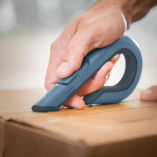 Slice Box Cutter, Heavy Duty Utility Knife, Safe Ceramic Blade Lasting 11x Longer than Metal, Slate, 2 Pack