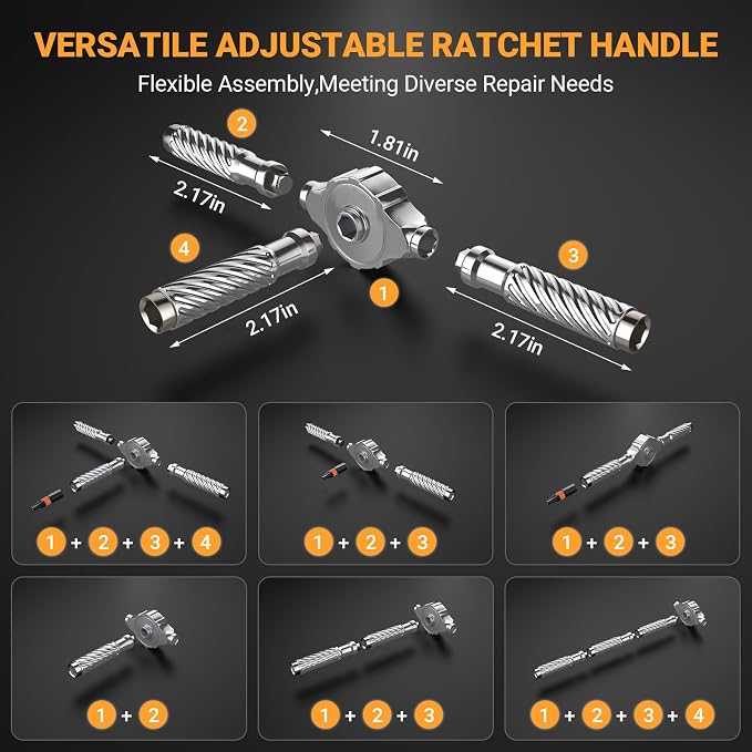 AceMining 100 in 1 Precision Ratchet Screwdriver Set, Magnetic Screwdriver Bit Set with Storage Case, Multi Function Repair Tool Kit for Computer, Laptop, Eyeglass, Watch & DIY Projects