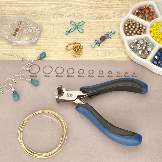 The Beadsmith Ergonomic End Cutter Tool – 5 inches (127mm) – Comfortable Ergonomic Grip, Double-Leaf Springs & Polished Steel Head – Extra-Fine Tips Precision to Medium Level Work
