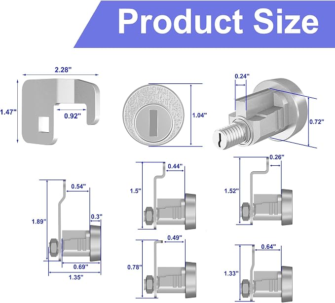 3 Pack L-1172C Mailbox Lock Replacement C9100, Mailbox Lock with Keys Replacement for USPS Mailbox Key Lock, 3 Keys and C7120 Cam