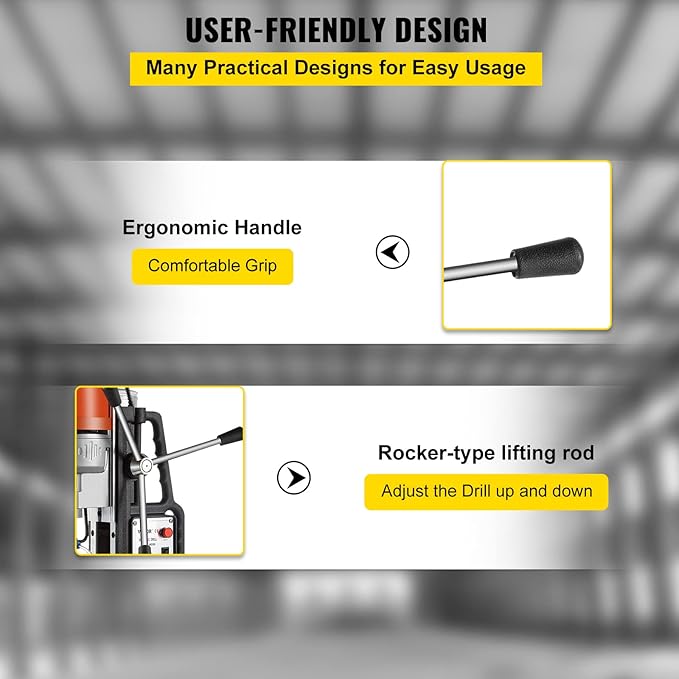 VEVOR 1680W MD50 Magnetic Drill 300 RPM Spindle Speed Electric Magnetic Drilling System with 2 Inch Boring Diameter and 2900 LBS Magnet Force