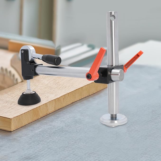 Table Saw Presser & Eccentric Press Manual Clamp, Heavy Duty T-Clamp Structure for Thick Wood, Portable, Adjustable Workbench Tool for Woodworkers & DIYers