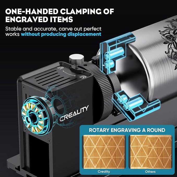 Rotary Roller Pro, 4 in-1 Multi-Functional Laser Rotary Roller Y-axis Jaw Chuck Rotary for Engraving Cylindrical Objects, Tumblers, Wine Glass, Rings, Balls