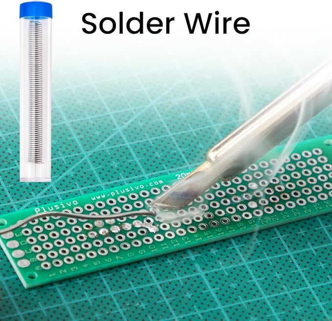 Soldering Iron Kit 60W Adjustable Temperature 5-in-1 Electronics Repair Kit, Solder Wire, Stand, Sponge & Rosin Flux, Fast Heating Soldering Tool for Desoldering, DIY, Circuit Board, Electrical Repair