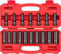 TEKTON 1/2 Inch Drive Impact Socket Set, 17-Piece | SID92339 | (8 - 24 mm), Deep, 12-Point, Case