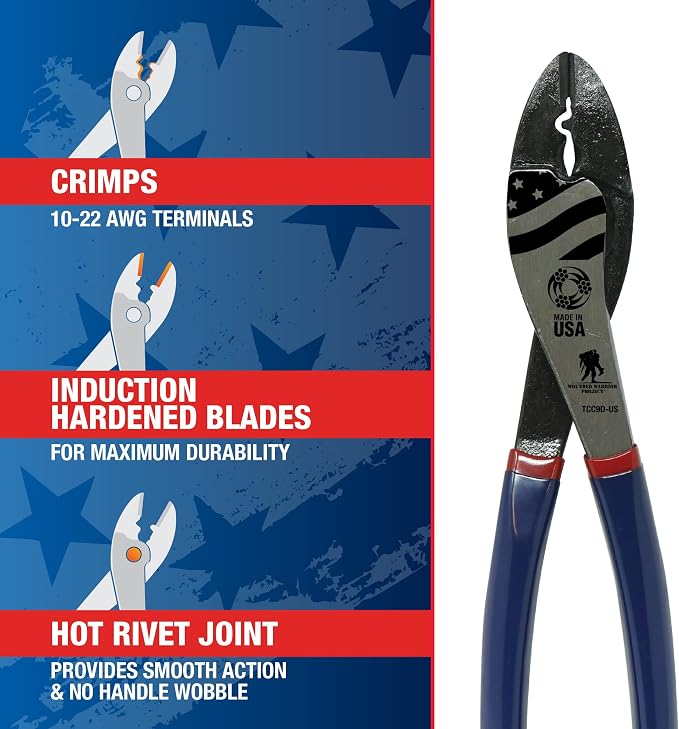 Southwire Made In America Terminal Crimper And Wire Cutter, 9" Terminal Crimper/Cutter (TCC9D-US)