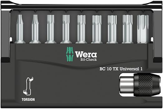 Wera - 5056164001 Torsion 8167-9 TORX/TZ Sheet Metal Bit Set