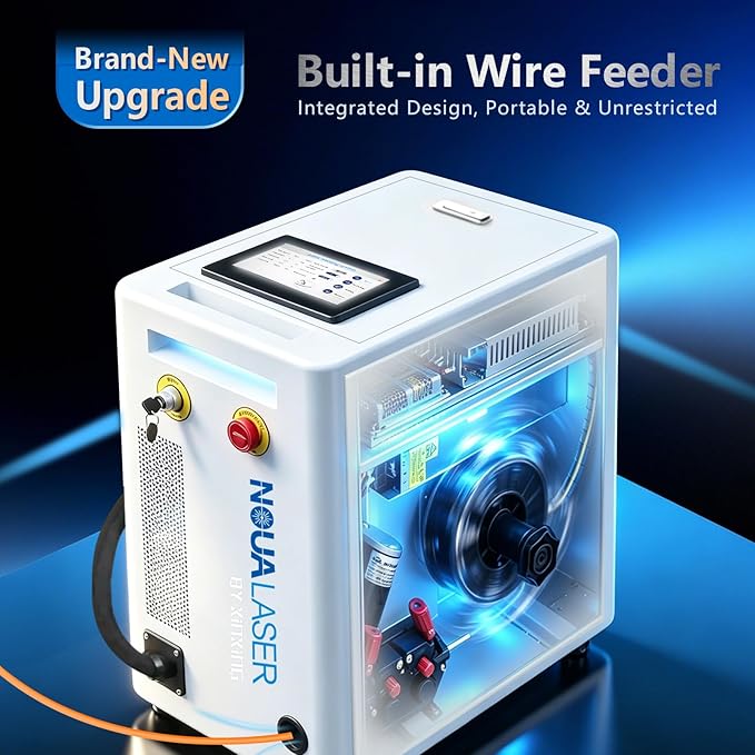 4-in-1 Laser Welding Machine 1200W Built-in Wire Feeder Portable Air-Cooled Fiber Laser Welder/Cleaner/Cutter/Tack Welding/Weld Seam Cleaning for Metal 220V Industrial Welder | Home DIY