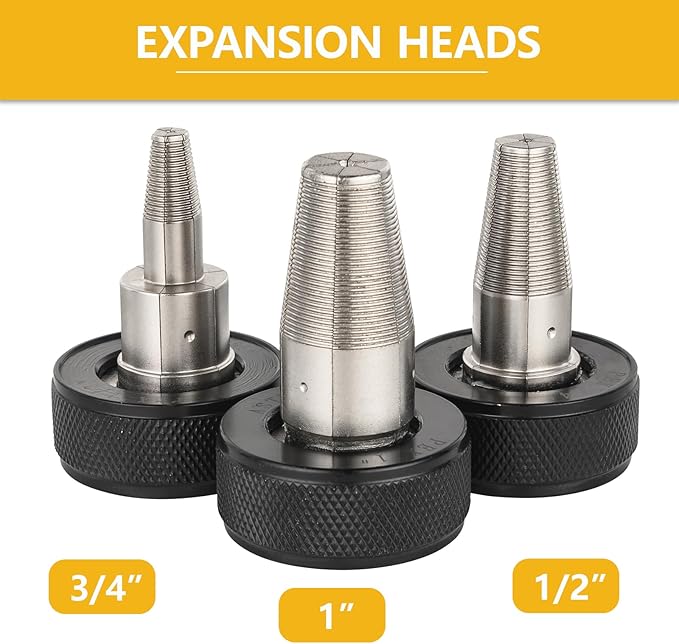Auto-spin PEX A Expansion Tool, Automatically Rotation Head PEX Expander Kit, with 1/2 Inch 3/4 Inch 1 Inch Expansion Head
