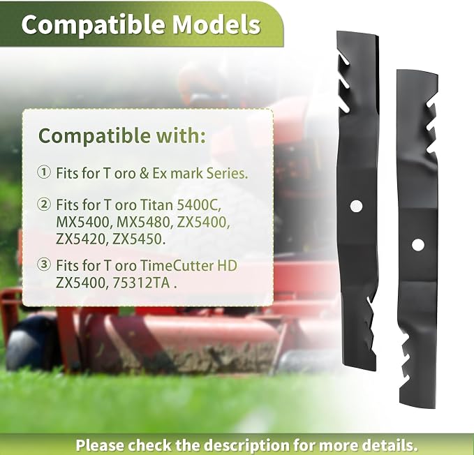 Keycci 115-2454-03 Lawn Mower Blades, Compatible with 54" T-oro 5400C, MX5400, ZX5400, 75312TA Lawn Mower, Replace 115-4999-03, 115-4999, 115-9650-03 6 Pack