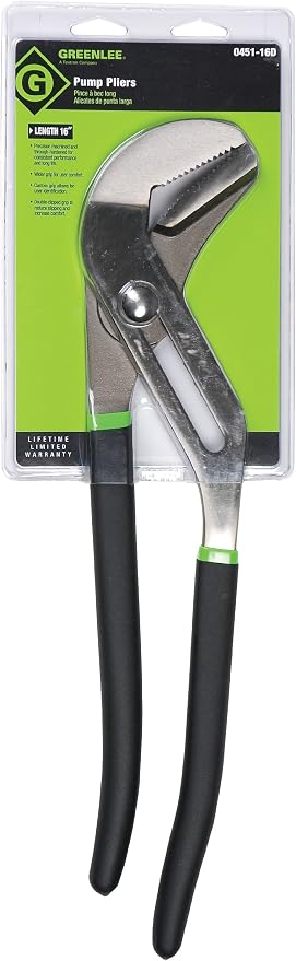 Greenlee 0451-16D Pump Pliers, Dipped Grip, 16 Inches
