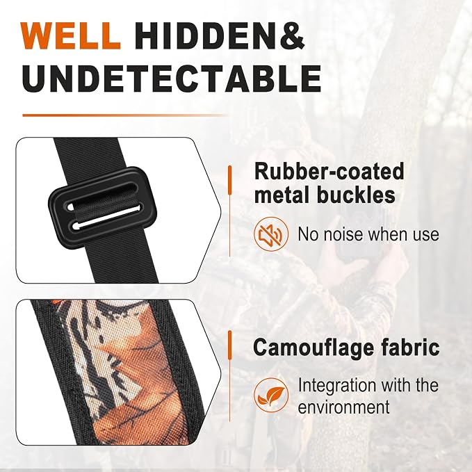 Tree Stand Harness, Hunter Safety System with Whistle Aid, Adjustable Lightweight Hunting Harness for Hunting M/L/XL