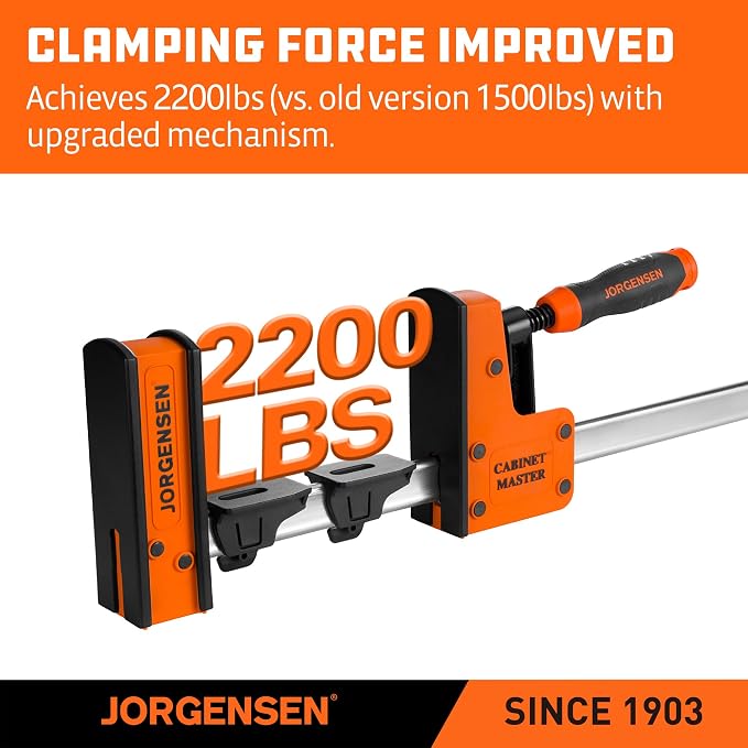 JORGENSEN 72-Inch Parallel Bar Clamps, 2-Pack Cabinet Master Bar Clamps