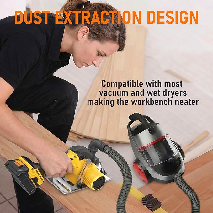 Cordless Circular Saw, Compatible with DeWalt 20V Max Battery (NO Battery) 7000RPM Brushless Motor 6-Inch Alloy Blade, 2.2"(90°), 1.5"(45°) Max Cutting Depth Lightweight 4.3Lbs for Wood PVC Cutting