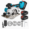 6 Inch Cordless Mini Circular Saw Brushless Motor | 2 Batteries & Charger, 3 Saw Blades Included (5", 5-1/2", 6"), Compact Saw for Wood, Plastic & Metal Cutting