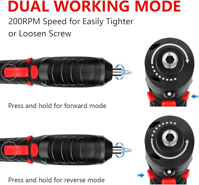 Power Screwdriver Cordless, JENABOM Screwdriver Bits Set Rechargeable, 3.6V Li-ion 3.5N·m Max Torque Electric Rotatable Drill Screwdriver for Home Improvement DIY Project, 47 Pcs