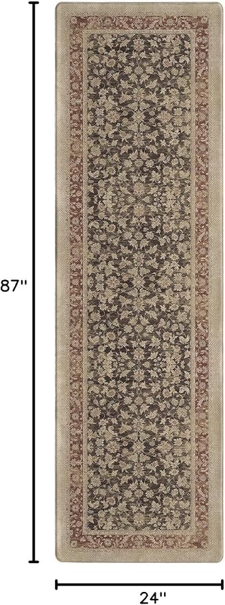 Color&Geometry Anti Fatigue Kitchen Mats for Floor 24x87, Vintage Decor, Easy Clean, Waterproof & Oil Proof, 0.4" Thick Cushioned, Non-Slip Kitchen Runner Rug for Sink, Laundry, Office, Light Taupe