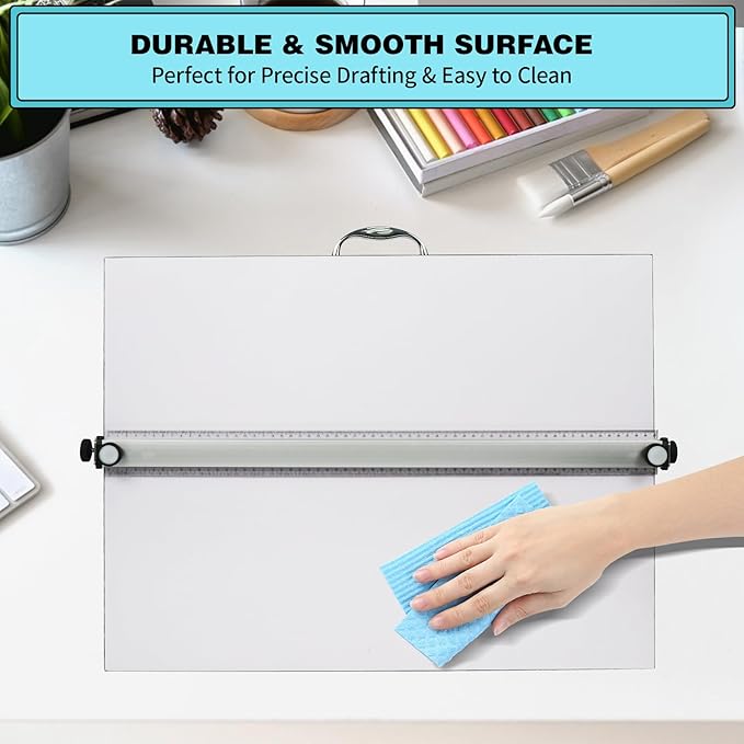 Portable Drafting Board, 23"X31" Professional Architecture Drafting Board, Tabletop Drawing Board with Ruler & Parallel Bar, Drafting Tools for Architects, Artists, Engineers, and Designers
