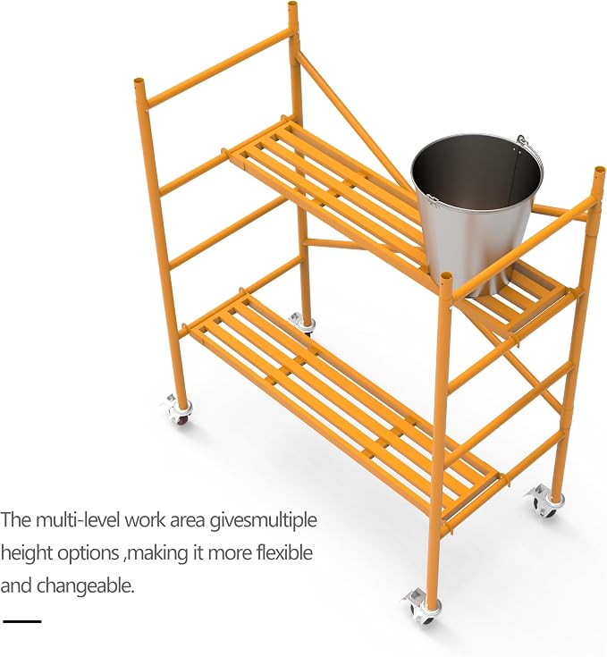 Rolling Scaffold Platform with Locking Wheels, 800 LBS Capacity Heavy Duty Baker Style Scaffolding for Construction, Building Renovation, Roofing, Painting