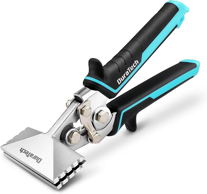 DURATECH 3 Inch Sheet Metal Bender, Hand Seamers Sheet Metal Tools with Ergonomic TPR Handle, Straight Jaw Metal Bending Pliers for Bending, Seaming and Flattening Metal
