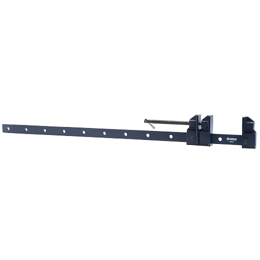 Groz 36" Duo Bar Clamp, 30" Capacity, Reversible Malleable Iron Head for Internal & External Clamping, 1-1/4" x 1/4" Drawn Steel Bar, Spring-Loaded Pin, Woodworking & Construction (39132)