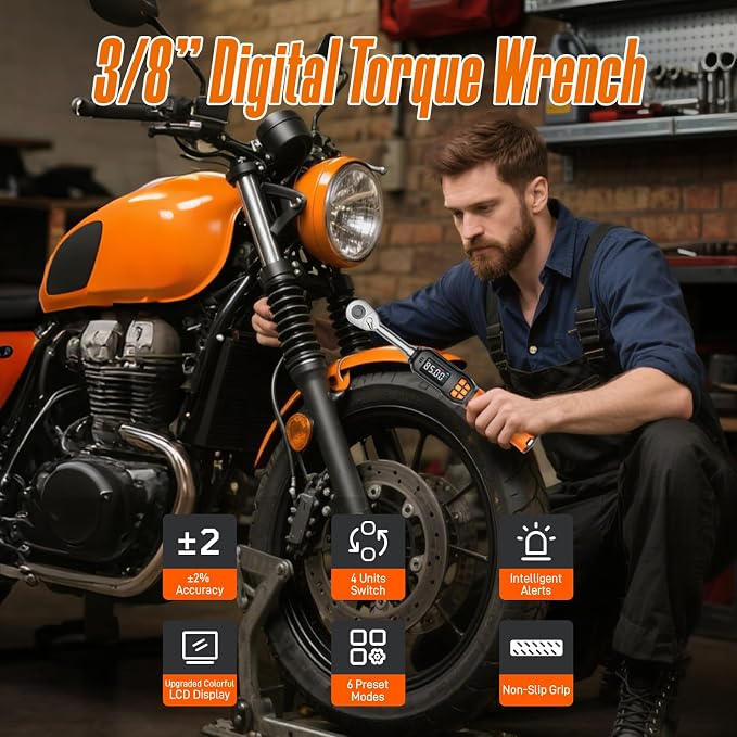 Digital Torque Wrench Set, 3.09-62.6 Ft.lb/4.2-85 Nm, 3/8" Drive Inch Pound Torque Wrench Electronic with Buzzer & LCD Indicator, Torque Wrench Set for Motor Cars Auto Repair