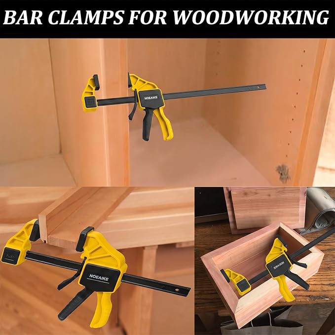 6-Pack Wood Clamps 4Pcs 12in & 2Pcs 6in for Woodworking