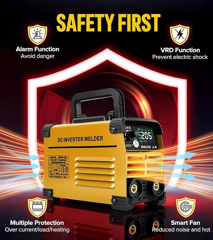 HONE Stick Welder, Upgraded 205Amp Mini Welder Machine 110V with Lift Tig Welding, IGBT Inverter Small Welding Machine with Hot Start Arc Force Anti-Stick VRD for 1/16"-1/8" Rod, Include 25 Rods.