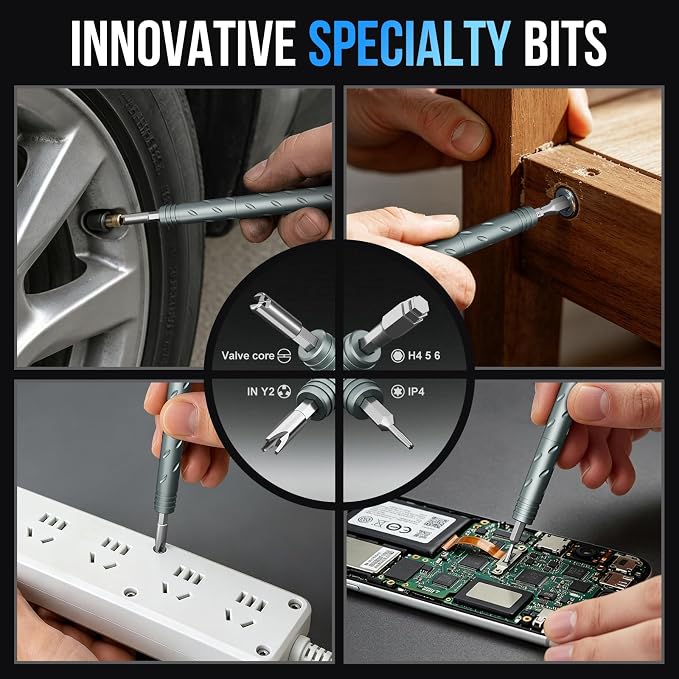 STREBITO 55-in-1 Precision Screwdriver Set, Compact Magnetic Repair Tool Kit with 2-in-1 Screwdriver, Mini Wrenches, Pry Tools and Specialty Bits for Electronics, Computer, Laptop, Phone, Bike (Blue)