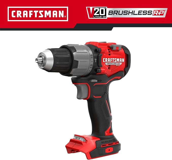 CRAFTSMAN V20 1/2 Inch Cordless Hammer Drill, Bare Tool Only (CMCD726B)