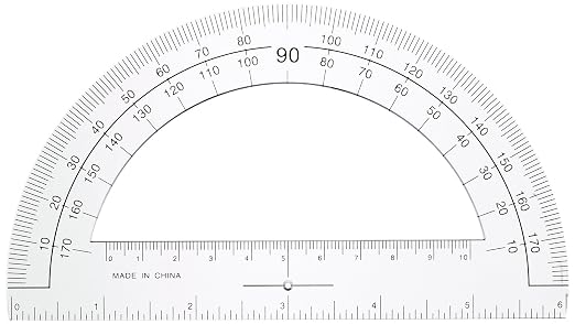 Sparco 01490 Plastic Protractor, 6-Inch Ruler Base, Clear (Pack of 3)