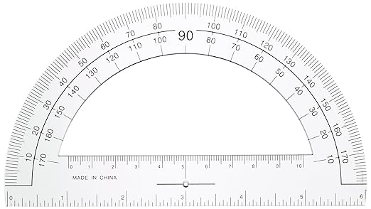 Sparco 01490 Plastic Protractor, 6-Inch Ruler Base, Clear (Pack of 3)