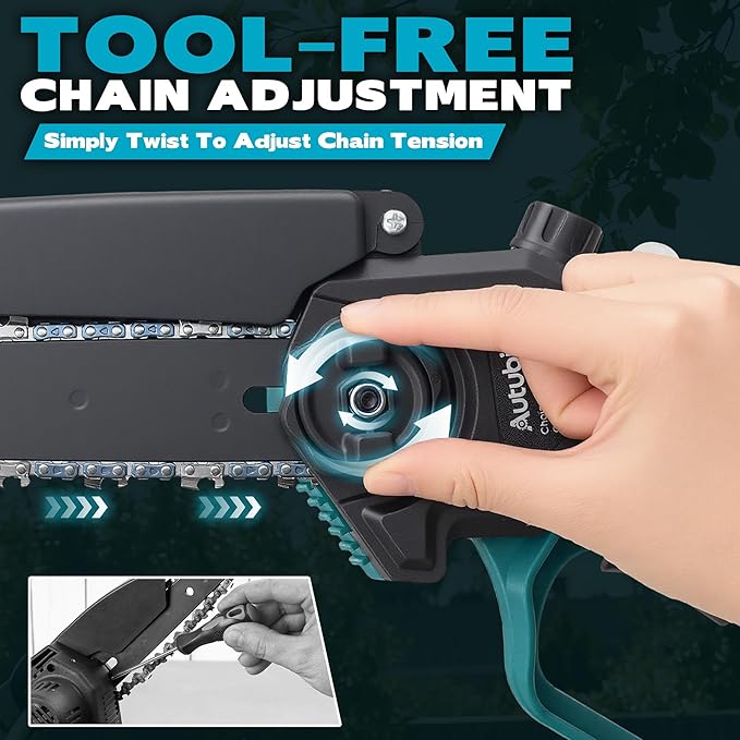 2-in-1 Electric Pole Saw for Tree Trimming,1200W Brushless Cordless Pole Saw & 8 Inch Mini Chainsaw with 2 x 4.0Ah 21V Batteries,16 FT Max Reach & Multi-Angle, Tree Trimmer for Branch Cutting.